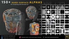 150组硬表面贴图素材 Artstation – 150+ Hard Surface Prop Alphas