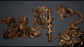 【UE】中国龙雕像  Chinese Dragon Statues