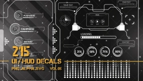 215加UI科幻图形贴花第五卷 UI HUD SciFi Graphic Decals Vol.05