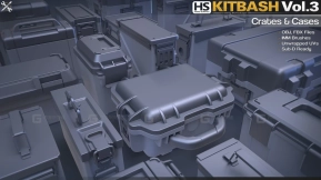 硬表面模型套件第三卷 - 箱体与容器  Hard-Surface Kitbash Vol.3 - Crates Cases