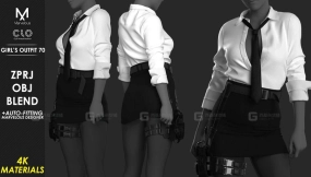 制服衬衫领带短裙职业套装