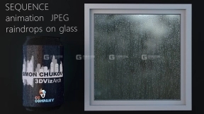 玻璃上的雨滴视觉特效动画素材黑白通道序列
