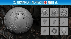 26个装饰草木花朵树叶图案Alpha贴图