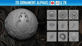 26个装饰草木花朵树叶图案Alpha贴图