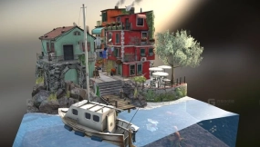 五渔村城市场景 Cinque Terre City Scene