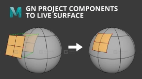 Maya多边形投射插件 GN Project Components To Live Surface