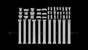 罗马柱古希腊古典建筑石构件 Roman Pillars Ancient Greek Classical Building Stone Components
