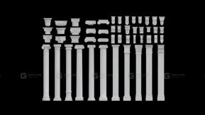 罗马柱古希腊古典建筑石构件 Roman Pillars Ancient Greek Classical Building Stone Components