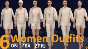 6套女士衬衫外套裤子短裤长裤帽子 6 basic women outfit