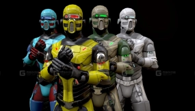 【UE】科幻机器人角色1低多边形 Sci-fi Character 1 low-poly
