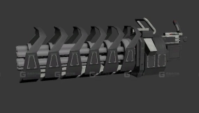 大型加特林机枪-16 - Big minigun 3D model-16