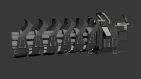 大型加特林机枪-16 - Big minigun 3D model-16
