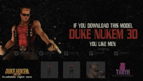Duke Nukem 带骨骼绑定的毁灭公爵 Duke Nukem Rigged