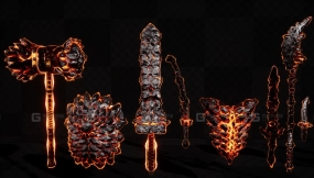 【UE】黑曜石角色扮演游戏：武器之火与熔岩  Obsidian RPG Weapons Fire and Lava
