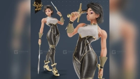 奇幻风格女战士  Stylized Fantasy Female Warrior