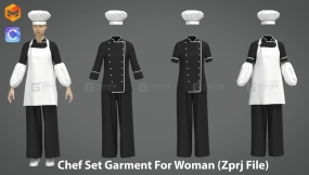 女性厨子厨师帽子服装模型