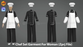 女性厨子厨师帽子服装模型