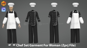 女性厨子厨师帽子服装模型