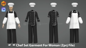 女性厨子厨师帽子服装模型