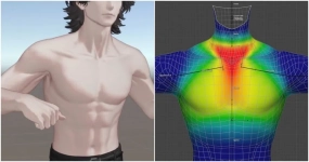 3D角色胸部解剖展示：VRChat角色制作过程详解