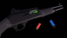 低多边形贝内利M4霰弹枪（绑定） Low Poly Benelli M4 Rig