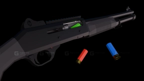 低多边形贝内利M4霰弹枪（绑定） Low Poly Benelli M4 Rig