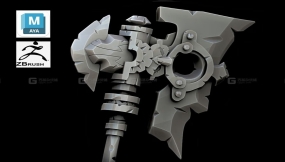 【Maya 斧子】新手必看的石头斧子雕刻方法介绍~武器基本建模搭建