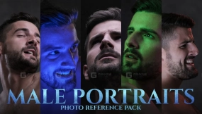 男性肖像照片参考包（895张JPEG）供艺术家使用 Male Portraits Photo Reference Pack for Artists 895 JPEGs