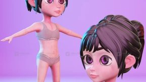 风格化卡通女童-Stylized Cartoon Child Girl