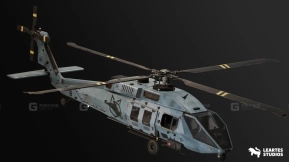 【UE】军用直升机带骨骼动画蓝图可控版含涂装（军用直升机） Military Helicopter - Rigged BP Controllable w skins ( Military Helicopter )