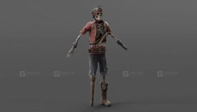 恐惧船长骷髅未绑定  Dread Captain Skeleton Unrigged