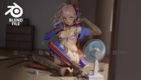 卡通同人可爱少女人物角色 Miyamoto Musashi