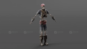幽灵海盗骷髅未绑定  Haunted Buccaneer Skeleton Unrigged