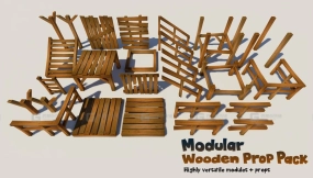【UE】模块化木质道具包  Modular Wooden Prop Pack