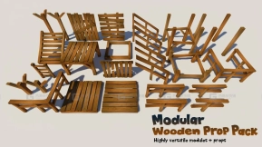 【UE】模块化木质道具包  Modular Wooden Prop Pack