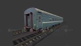 包厢客车 - Пассажирский вагон купе 3D model-45