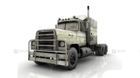 长头卡车 - Longnose truck 3D model-12
