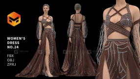 女式裙子连衣礼服长裙礼服模型 Women's dress NO.24