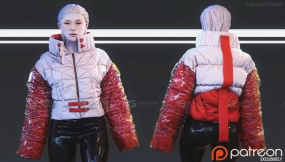 3套赛博朋克女士太空外套 Design NO1