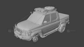UAZ皮卡 - uaz pickup 3D model-48