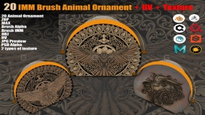 20组动物装饰笔刷  IMM Brush + PBR