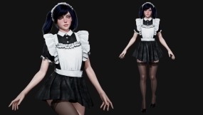 【UE】模块化可爱女仆角色模型 Modular Maid Girl