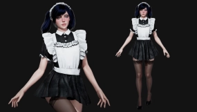 【UE】模块化可爱女仆角色模型 Modular Maid Girl