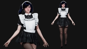 【UE】模块化可爱女仆角色模型 Modular Maid Girl