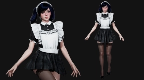 【UE】模块化可爱女仆角色模型 Modular Maid Girl