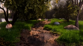 场景-Blender中的神秘森林小径 - Scene- Mystic Forest Path In Blender