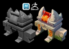 【MAYA+ZBrush】次世代风格化场景！ 一节课教你快速掌握制作游戏场景的基础知识 Maya的简模搭建要素、卡边倒角技巧、ZB