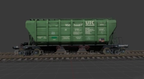 漏斗货车 - Грузовой вагон Хоппер 3D model-37