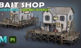 Maya + Substance 3D Painter ！制作鱼饵店建筑模型！