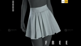 女士短裙JK裙子百褶裙模型 Women's Pleats Skirt